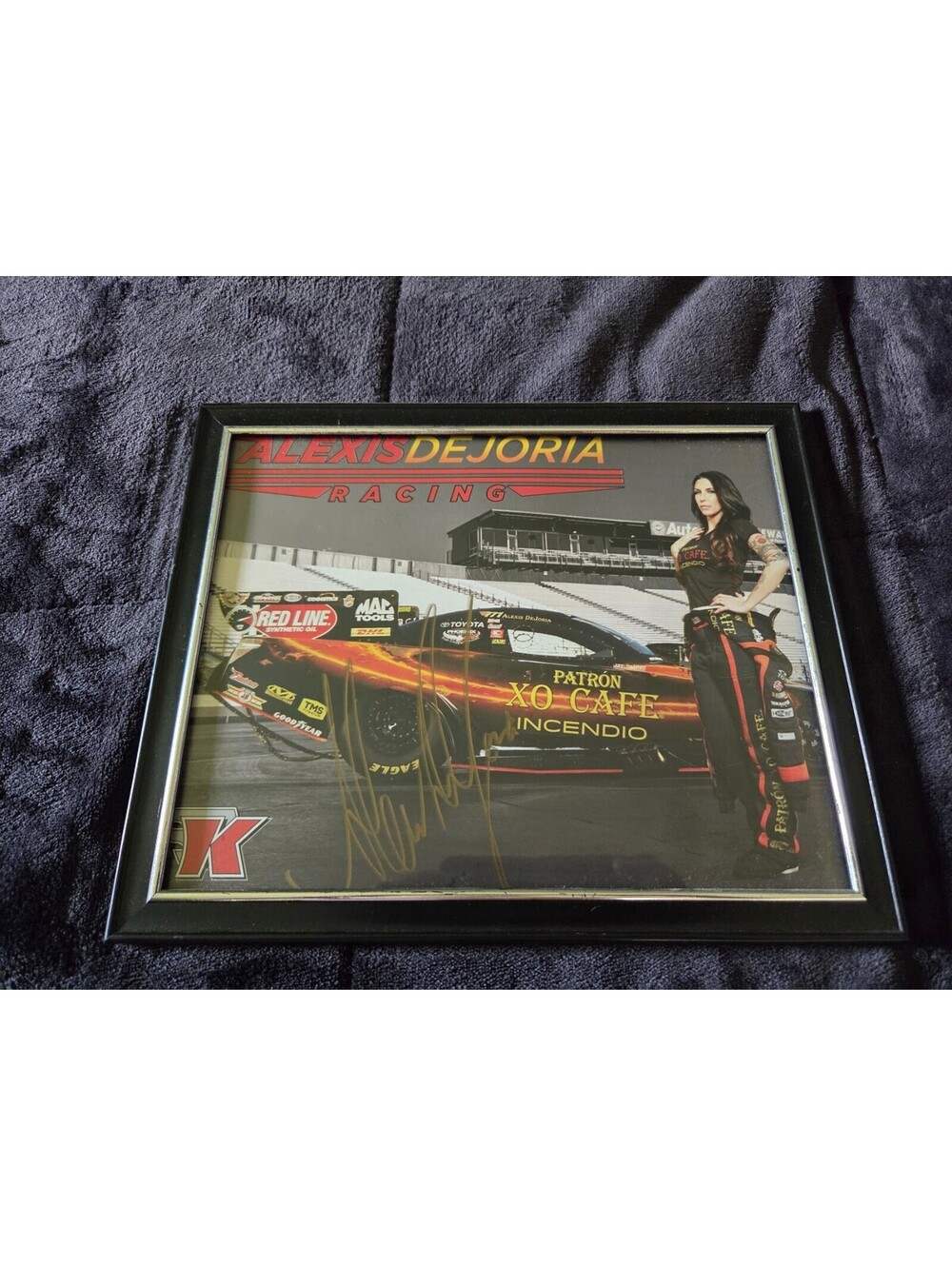 Alexis DeJoria Signed Patron XO Café Funny Car Promo Framed Autographed Picture